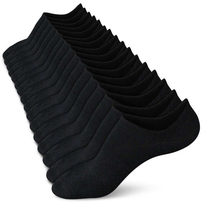 wernies No Show Socks, Women Short Black Low Thin Non Slip Invisible Loafer Ankle Low Cut Socks - Image 1